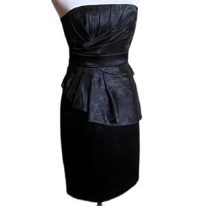 Whitehouse Black Market Strapless Black Cocktail Formal Dress Sz 00